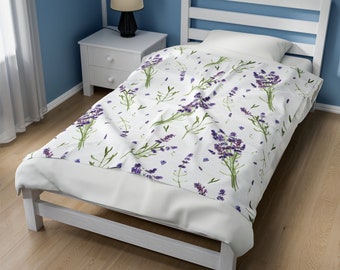 Lavender Wildflower Blanket, Wildflowers blanket, Floral blanket, Wildflower nursery bedding, Boho floral blanket, Botanical blanket