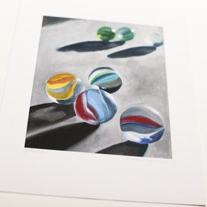 Fine Art Print Glass Marbles Art From Original Oil Painting 8.5x11 Print Glass Art Print Toy Marbles Print Wall Decor Art Print Wall Prints