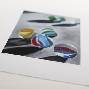 Fine Art Print Glass Marbles Art From Original Oil Painting 8.5x11 Print Glass Art Print Toy Marbles Print Wall Decor Art Print Wall Prints image 3