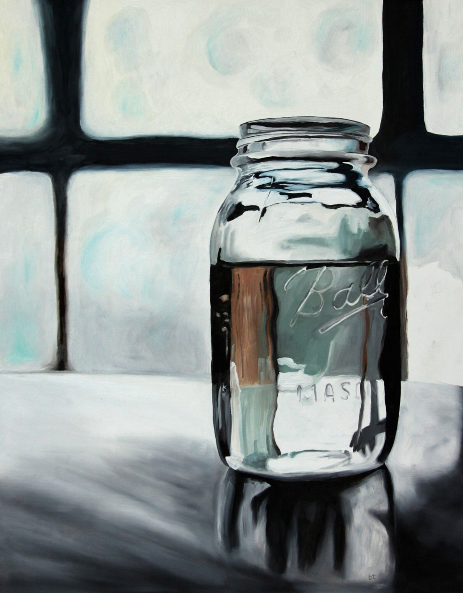 Ball Jar Art Print Mason Jar Kitchen Art Decor Glass Bottle Etsy