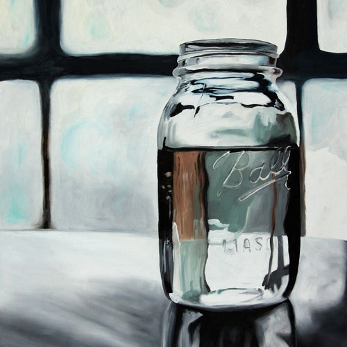 Ball Jar Painting Fine Art Print Mason Jar Art Print of Oil Etsy