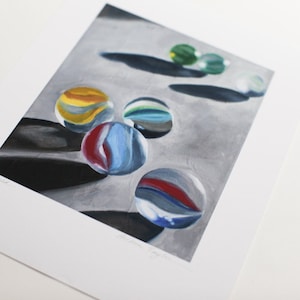 Fine Art Print Glass Marbles Art From Original Oil Painting image 4