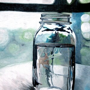 Ball Jar Peinture Fine Art Print Mason Jar Art Print of Oil Painting Modern Still Life Kitchen Decor Food Theme Artwork Inspired by Plath image 2