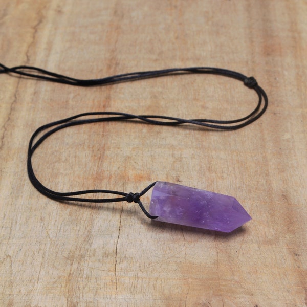 Amethyst Necklace,Calming Stone,Amethyst Necklace,Anxiety Pendant Necklace,February Birthstone Necklace,Spiritual Protection Gift