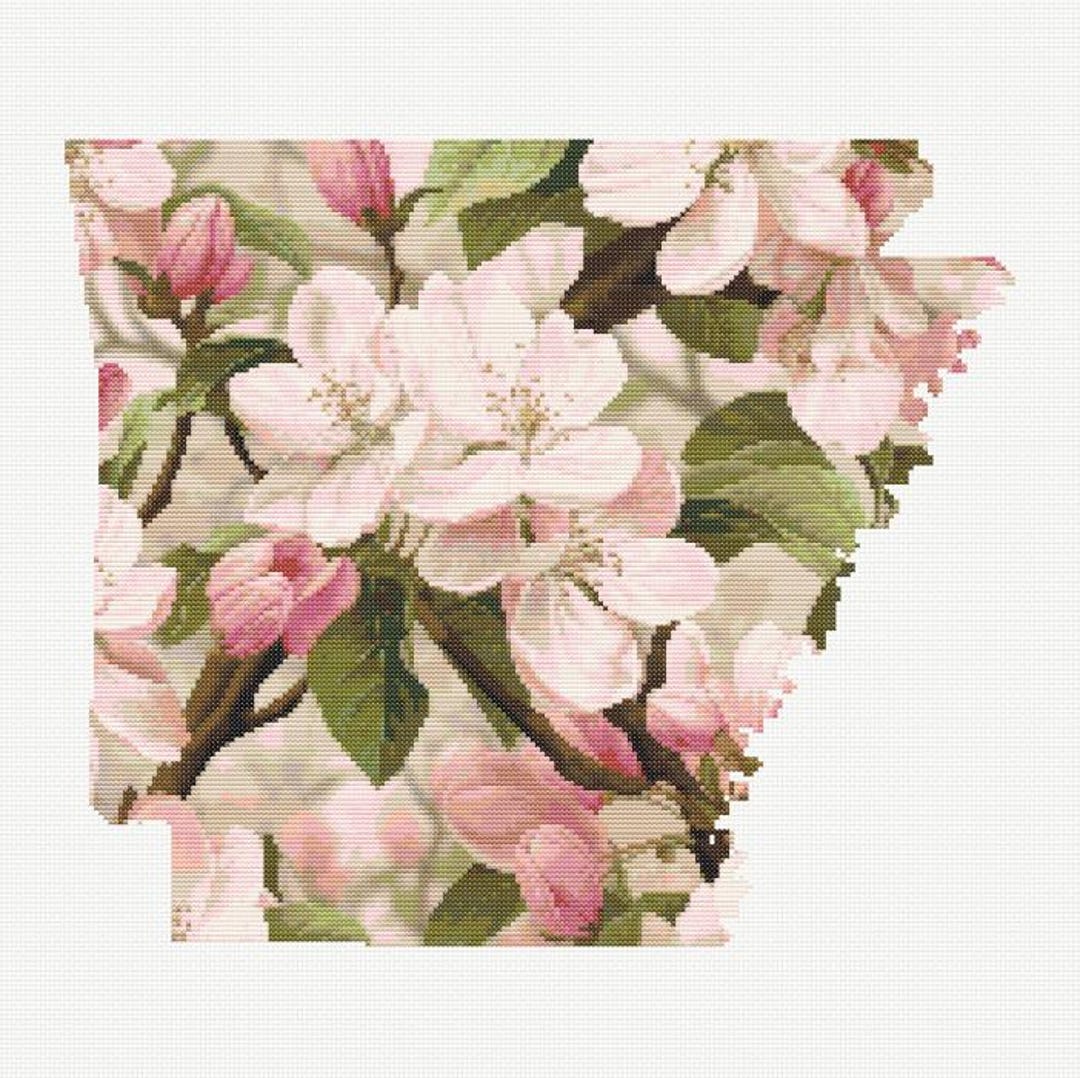 Cross Stitch Pattern | Arkansas State Flower | Apple Blossom | Arkansas ...