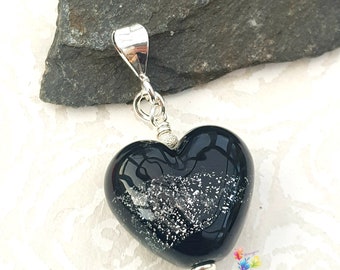 Memorial Jewelry, Memorial Lampwork Beads, Heart Bead, Pendant, Ashes, Pet Memorial ashes, Loved One, Glass Memorial Bead, Nl