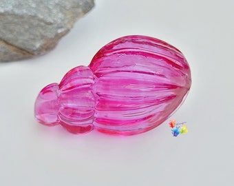 Lampwork Focal Bead Handmade Hot Lavender Pink Seashell viva Magenta  made to order