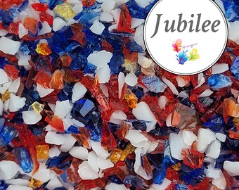 Jubilee Lampwork Frit Blend: Red, White & Blue Opal Glass COE 96