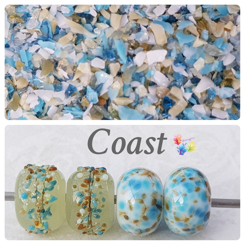 Lampwork Supply Lampwork Frit Blend COAST fine blend coe 94-96 Blue Frit Bend Glass Supply