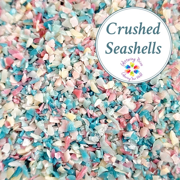 K0 Lampwork Frit Blend CRUSHED SEASHELS, fine blend coe 96, Lampwork Supply, Glass Supply, pink Blue cream Frit Blend gender reveal