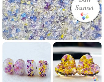 Lampwork Frit Blend BALI SUNSET, fine blend coe 94-96, Lampwork Supply, Glass Supply, Blue Frit, purple frit, pink frit