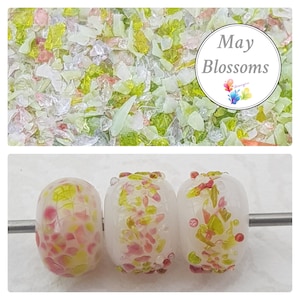 Lampwork Frit Blend MAY BLOSSOMS, fine blend size 0 coe 94-96, Lampwork Supply, Glass Supply, Green Frit