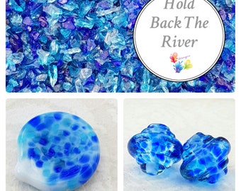 HOLD BACK The RIVER, Lampwork Frit Blend, feine Mischung 94-96, Lampwork Versorgung, Glas Versorgung, Fusing Versorgung