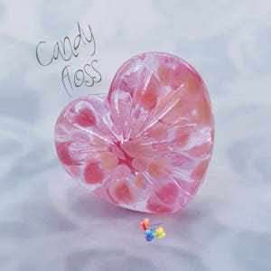 Lampwork Beads Handmade, Focal Bead, Candyfloss Starburst Heart