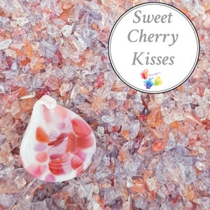 Mistura regular de Frit Lampwork Sweet Cherry Kisses, coe 94-96, Lampwork Supply, Glass Supply, Frit rosa, Frit marcante, Fusing Supply