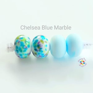 Lampwork Beads Handmade, Chelsea Blue Marble Pairs, Glass Beads,  blue green purple pastel made to order