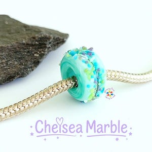 Chelsea Marble colourful charm bracelet bead,  for European Charm Bracelets  made similar to order
