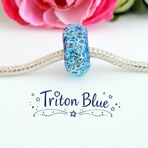 Pulsera de dijes Triton Blue Bubbles de colores, para pulseras de dijes europeas hechas a medida.