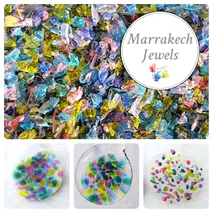 k0 MARRAKECH JEWELS, Lampwork Frit Blend, fine blend coe 94-96, Lampwork Supply, Glass Supply, Fusing Supply, rainbow frit, stained glass