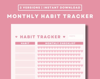 Habit Tracker | Printable Habit tracker | Monthly habit tracker | Downloadable habit tracker | Habit tracker printable