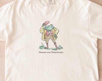Dressed for Tomfoolery Comfort Colors T-Shirt | Funny Cottagecore Shirt | Frog Lover Gift