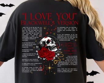 Blackwell 'I Love You' Comfort Colors T-Shirt: Bookish Phantasma Merch