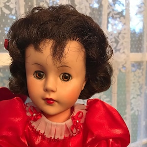 Red Lace Gown 1950s Glamour Doll