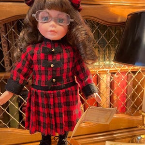 School Girl DanDee Doll with Plaid Dress