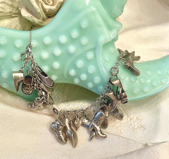 Sterling Silver Shoe Charm Bracelet