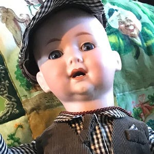 Antique 18 inch German Bisque Boy Doll