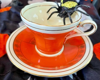 Vintage Aynsley England Orange Tea Cup and Saucer
