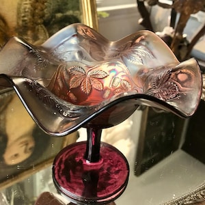 Fenton Carnival Glass Compote