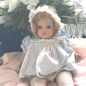 Antique 1930's Composition Horsman Girl Toddler Doll with Tin Eyes