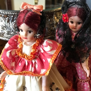 Spanish Costume Souvenir Dolls (1950s, sold as pair)