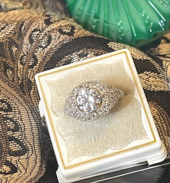 Sterling Silver Cluster Statement Ring (size 8) - image 1