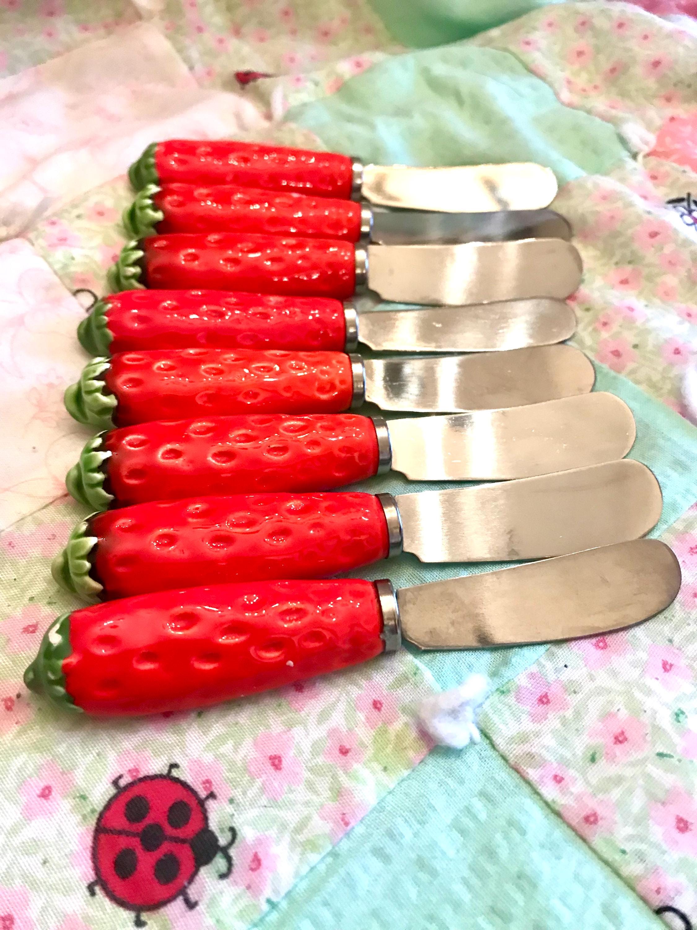 Vintage Strawberry Motif Shafford Spreading Knives - Etsy