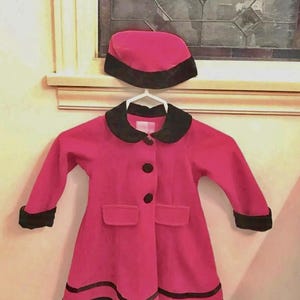 Vintage Girls Red Christmas Coat and Hat (3T, Goodlad)