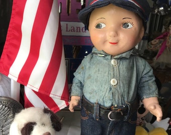 1930s Buddy Lee Advertising Doll, Denim Overalls - Etsy