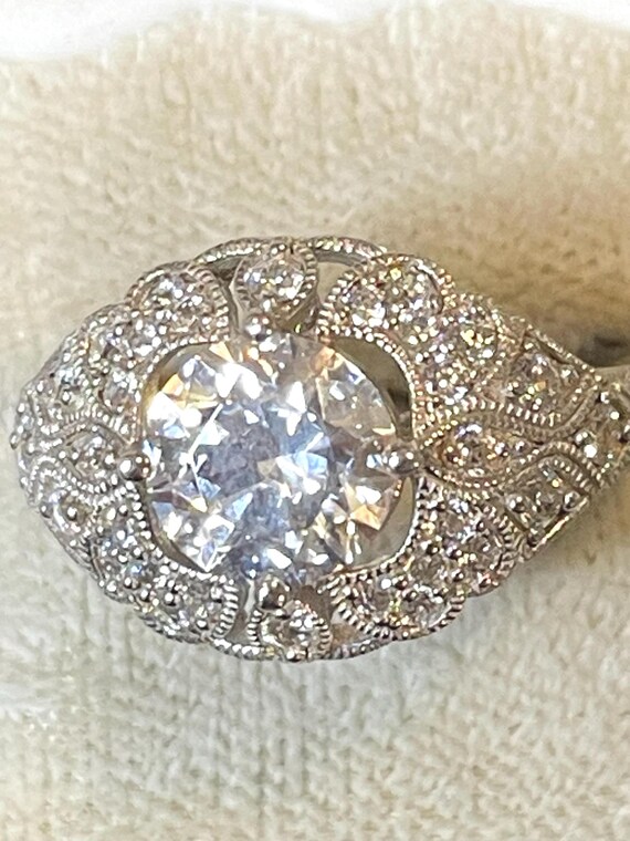 Sterling Silver Cluster Statement Ring (size 8) - image 2