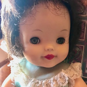 Vintage 1950s Mint Green Dressed Toddler Doll
