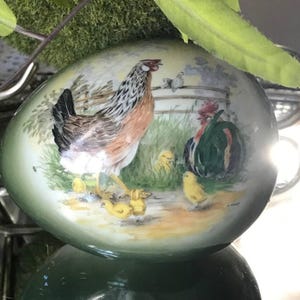 Vintage West German Porcelain Rooster Design Easter Egg Box