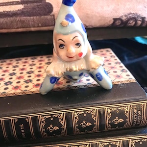 Vintage 1950's Porcelain Blue Pixie Elf Figurine