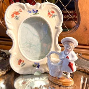 Vintage White Porcelain Petite Girl Figurine ( Germany, 1950s)