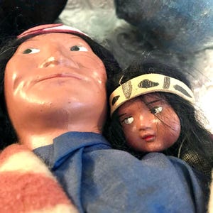 Antique 1920&#39;s Skookum Doll with Papoose Baby
