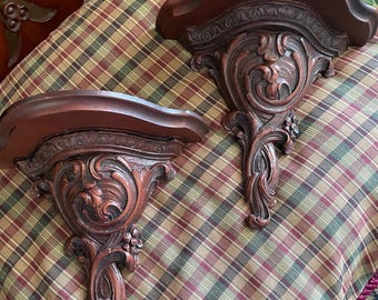 Vintage Mahogany Wall Sconces