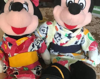 Mickey and Minnie Mouse Asian Plush Doll Set