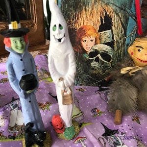 Vintage Halloween Witch and Ghost Pottery Set