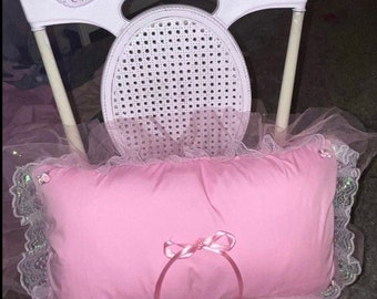 12X20" Pink Mesh Frill rose tutu ballerina pillow shabby chic floral decorative throw pillow