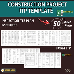 Document Inspection Test Plan ( ITP ) Editable Excel For Contraktor and All Project Needs