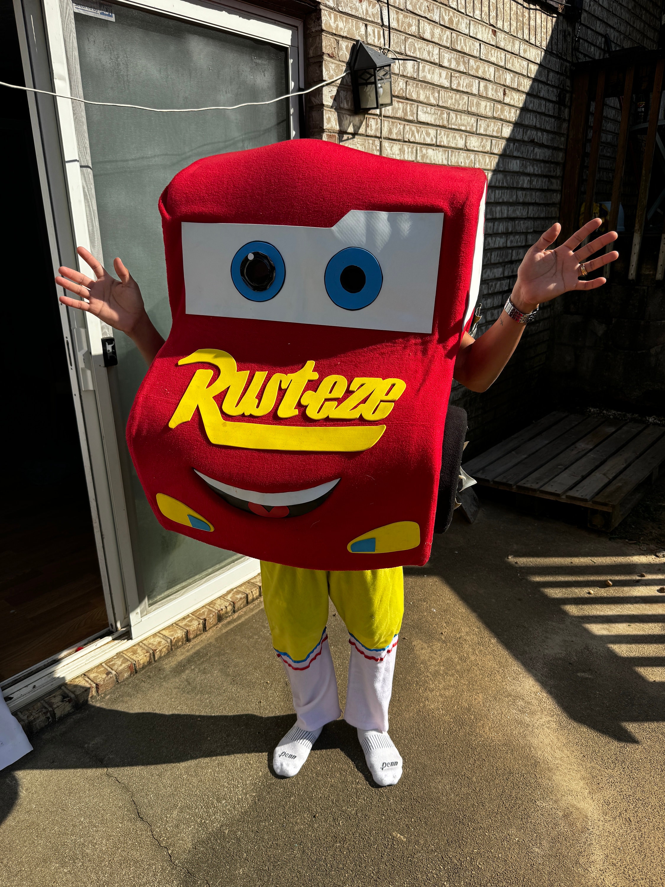 Adult Mcqueen Mascot Costume No Shoes or Pants Check Pictures